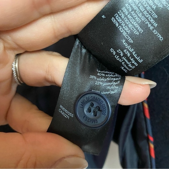 H&M navy toggle coat womens 8 - Picture 5 of 7